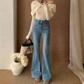 Women's High Waist Stretch Slim Bell-bottom Pants
