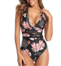 Sexy deep V European and American ladies plus size swimsuit