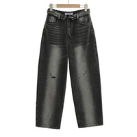 Niche High-waisted Wide-leg Pants With A Curled Hem For Women