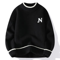 Autumn And Winter Youth Sweater Men's Thickened Round Neck Multicolor Base Knitting Cotton Jersey