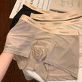 Ice Silk Men's Cotton Crotch Boxer Briefs Boys Teenagers Traceless Plus Size