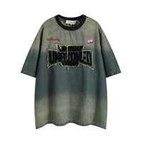Fashion Tie-dye Gradient Denim T-shirt Men