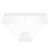 Pure cotton crotch briefs with mesh and lace sides