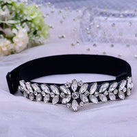 Women's Rhinestone Inlaid Elastic Stretch Belt