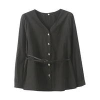 Women's Loose Casual V-neck New Waist-tucked Top