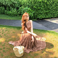 Retro Plaid Sleeveless Vest Dress Women