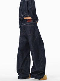 American-style Machete-cut Denim Jeans Retro And Relaxed-fit