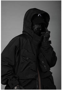 Hooded Work Clothes Three-dimensional Multi-pocket Jacket