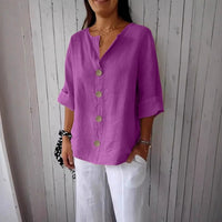 V-neck Pullover Shirt Fashion Casual Long-sleeved Top Women's Clothing