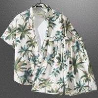 Short Sleeve Printed Shirt Summer Thin Suit