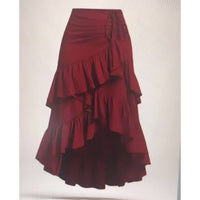 Sweet High-waisted Slimming Ruffled Hem Skirt For Women