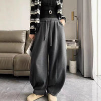 Korean-style Drawstring High-waist Versatile Cropped Tapered Pants For Women