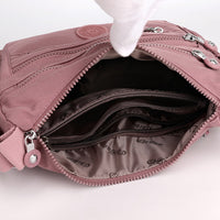 Simple Solid Color Nylon Crossbody Cloth Bag