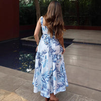 Women's Casual Resort Full-Body Print Strap Maxi Dress