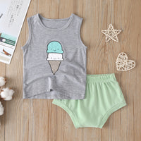 New baby vest + pp pants two-piece suit