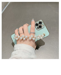 Compatible with Apple , Simple Electroplating Pearl Chain Phone Case