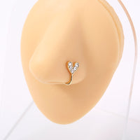Simple And Cute Heart Piercing Heart-shaped False Nose Ring