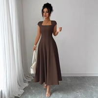 Fashionable And Elegant Slim-fit Tank Dress With A-line Skirt For Women
