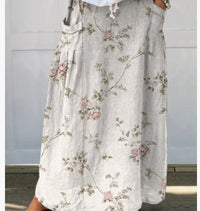 Independent Printed Skirt With Pockets