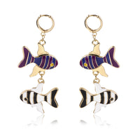 European And American Earrings Alloy Oil Dripping Fish