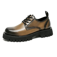 Men's Leather Thick Sole High And Low Top Martin Shoes
