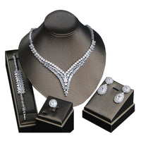 Suit Shiny Zircon Dinner Dress Accessories Four-piece Set