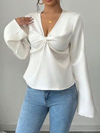 French Niche Design Twisted Satin Texture Shirt