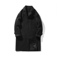 Korean Style Woolen Coat Long Lapel Fashion Solid Color