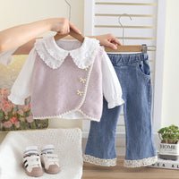 Girls' Baby Children's Clothing Bow Suit