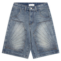 Embroidery Baggy Denim Shorts Five Points