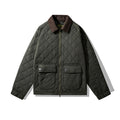 Corduroy Jacket Rhombus Plaid Cotton-padded Jacket Cotton-padded Coat