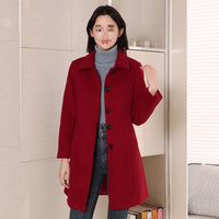 Slimming Chenille Fabric Hugging Wool Coat