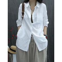 Women's Solid-color Long Sleeve Blouse
