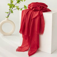 Strict Selection Summer Cotton And Linen Scarf Solid Color Simple Sun Protection