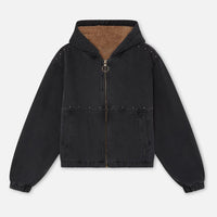 Fleece-lined Denim Jacket Fashionable Casual Hooded Sweatshirt