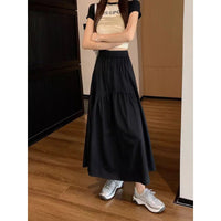 Womens Versatile Stylish Pleated Patchwork Skirt