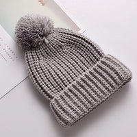 Baby Ball Thicken Warm Cute Candy Solid Color Knitted Hat