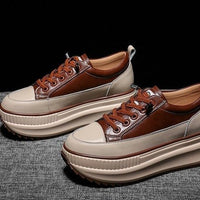 Inner-increasing Sports Shoes Women's Platform Thick-soled Lace-up Breathable Casual Shoes