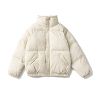 Solid Color Small Plaid Stand Collar Japanese-style Retro Cotton-padded Jacket For Men