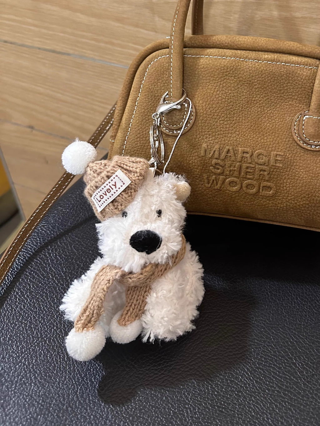 Cute West Highland Plush Pendant Cartoon Puppy Fur Doll Keychain