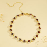 Colorful Rhinestone Choker  Personalized Gem Necklace  Custom Light Luxury Niche Design High-End Clavicle Chain
