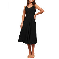 Pocketless Sleeveless Crew-Neck Elegant Womens Dress