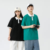 Men's Lapel Hong Kong Style Casual Short Sleeve