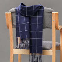 British Plaid Imitation Cashmere Tassels Couple Parent-child Men's Scarf