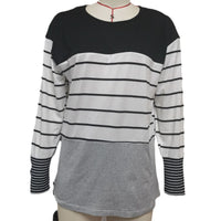 Women's Autumn Single-breasted Cuff T-shirt Casual Round Neck Long Sleeve