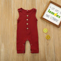 Baby Onesies Solid Color Cotton And Linen Slings Romper Multicolor Buttons Summer Newborn Romper