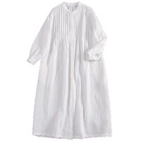 Versatile Casual White Long Shirt Dress