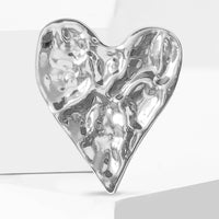 Alloy Enamel Glossy Pitted Heart Brooch