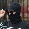 Anti-cold Integrated Hat Men's Autumn And Winter Warm Head Cover Open-eye Knitted Woolen Hat