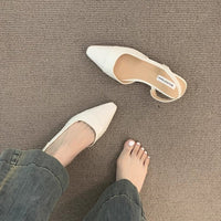 Low Heel Pointed Toe Closed Toe Sandals Female Gentle Pumps